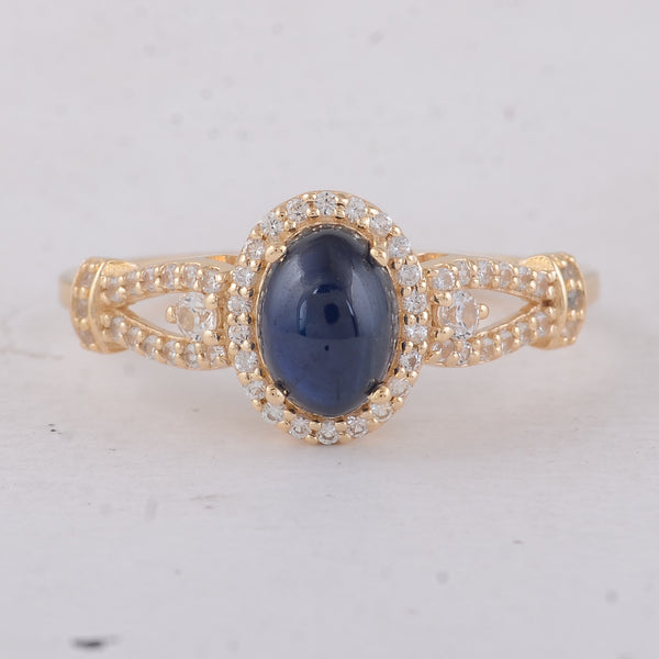 1.81 Ct Oval Sapphire 9K Gold Ring