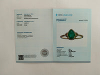 1.43 Ct Pear Mixed Cut Natural Emerald 14K Gold Ring