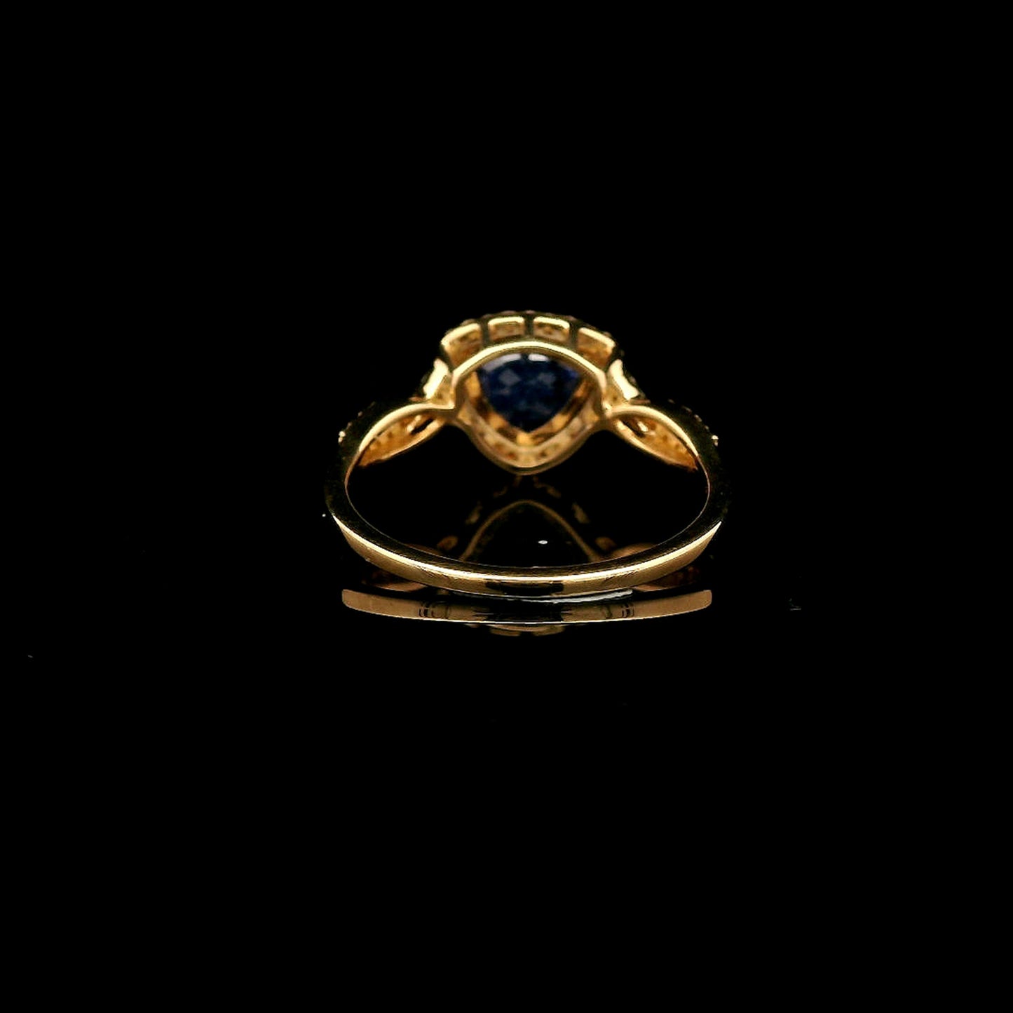 1.55 Ct Triangle Mixed Cut Natural Sapphire 14K Gold Ring