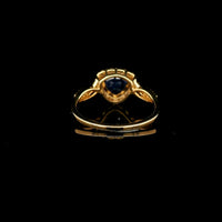 1.55 Ct Triangle Mixed Cut Natural Sapphire 14K Gold Ring