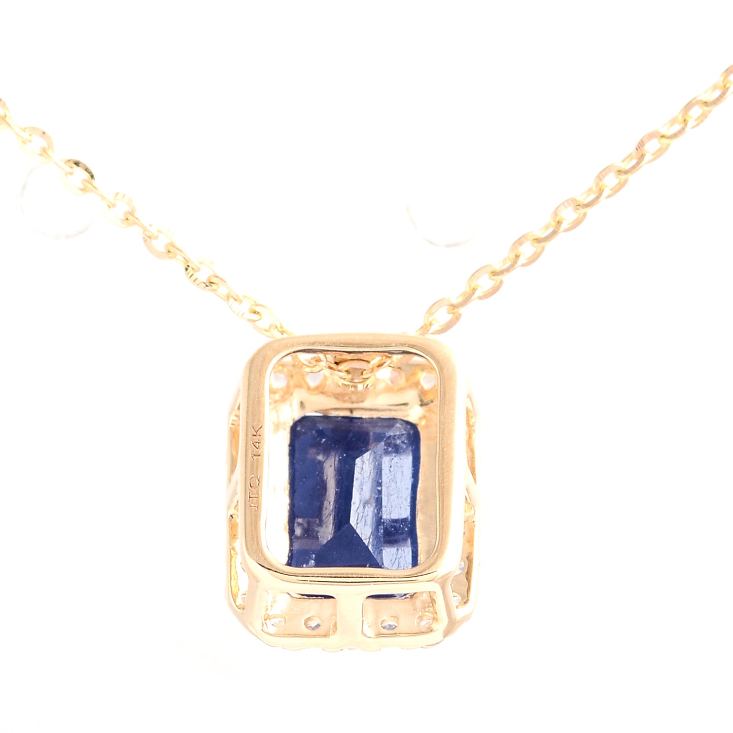 1.64 Ct Octagon Sapphire 14K Gold Pendant