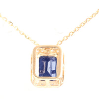 1.64 Ct Octagon Sapphire 14K Gold Pendant