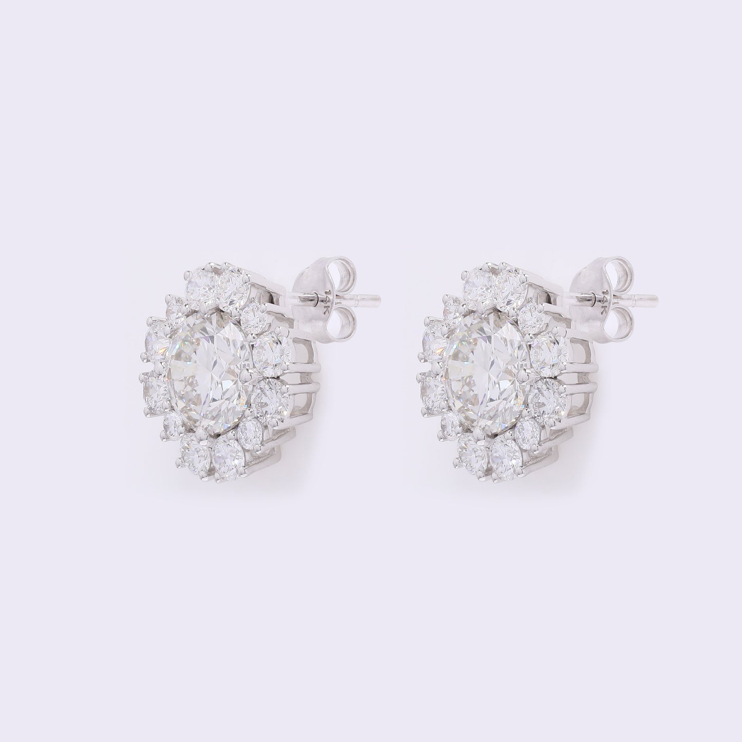 4.65 Carats Lab Grown Diamond 14K Gold Earrings