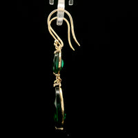 16.93 Ct Oval Mixed Cut Lab Grown Emerald 14K Gold Earrings