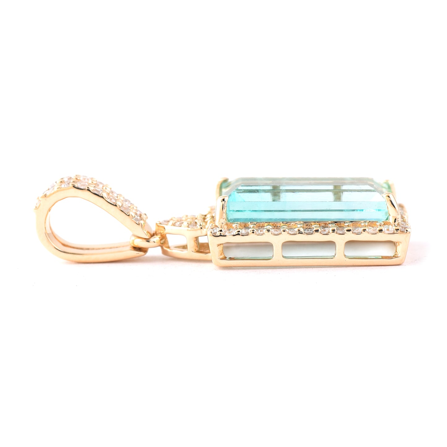 2.04 Ct Octagon Emerald 14K Gold Pendant