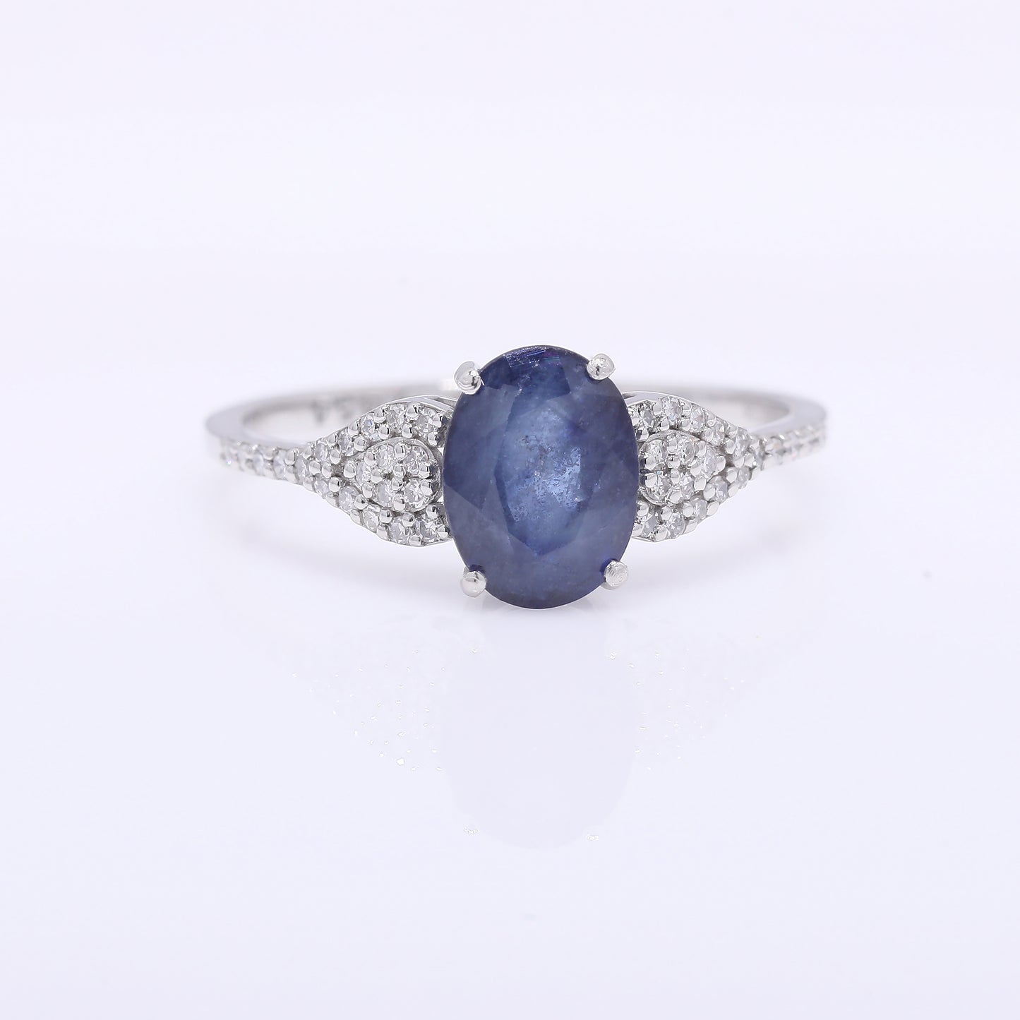 1.75 Ct Oval Mixed Cut Natural Sapphire 950 Platinum Ring