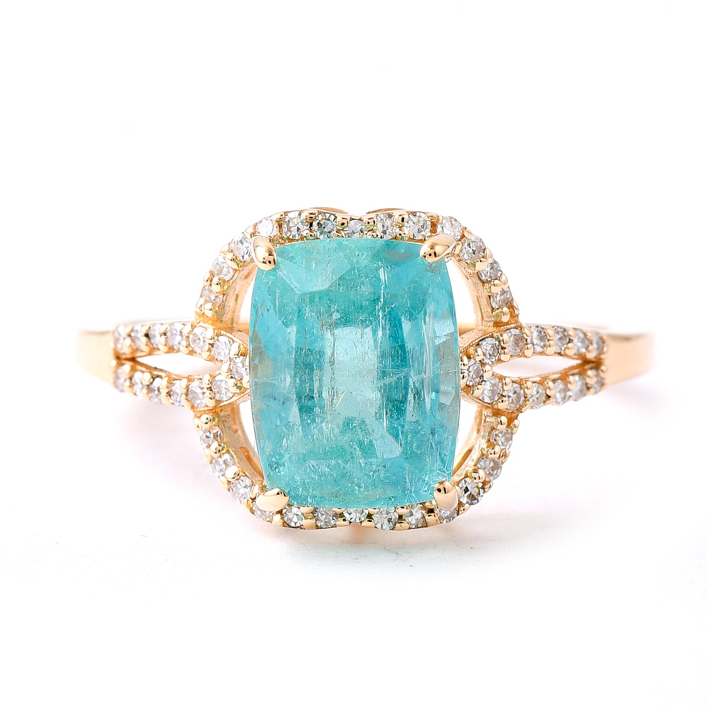 2.92 Ct Oval Mixed Cut Natural Emerald 14K Gold Ring