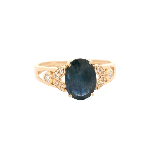 1.84 Ct Oval Sapphire 14K Gold Ring