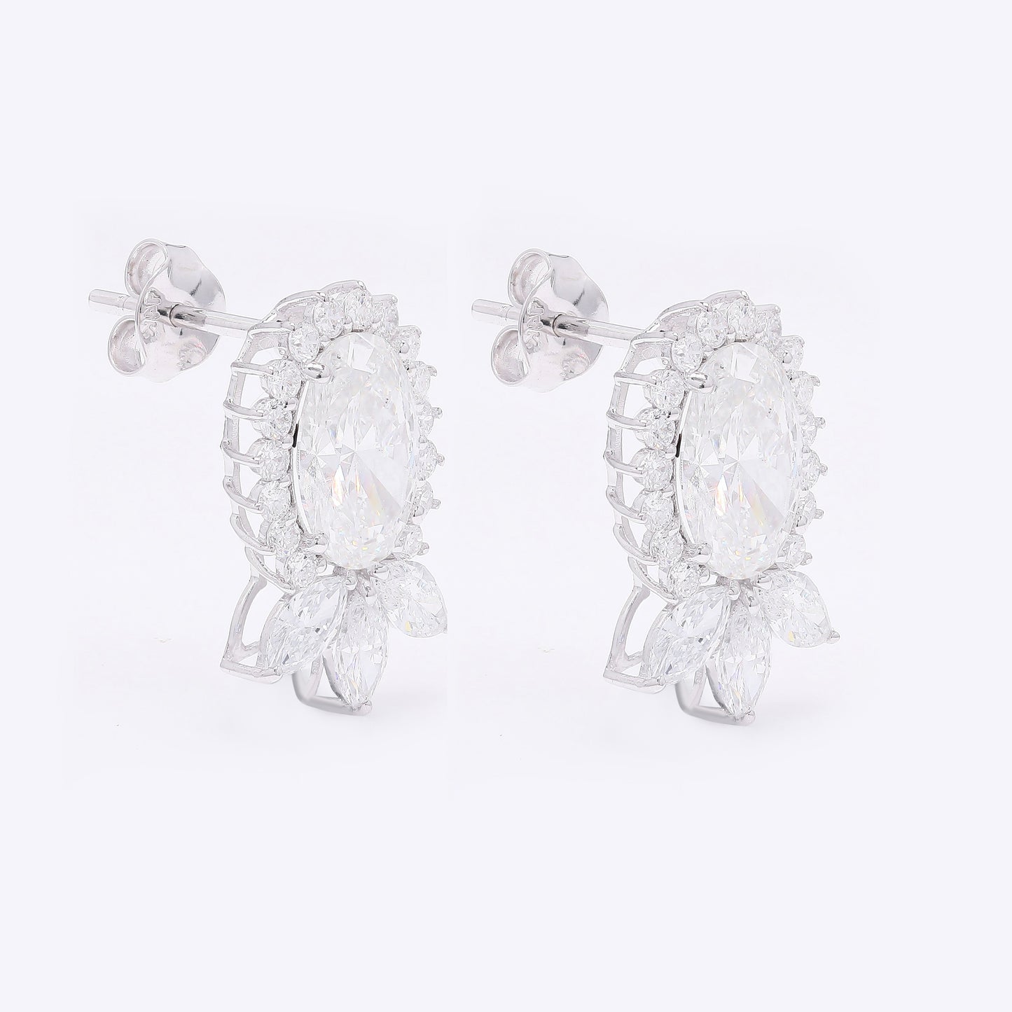 4.00 Carats Lab Grown Diamond 14K Gold Earrings