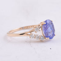 2.48 Ct Oval Natural Tanzanite 14K Gold Ring