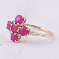 2.34 Ct Round Natural Ruby 14K Gold Ring