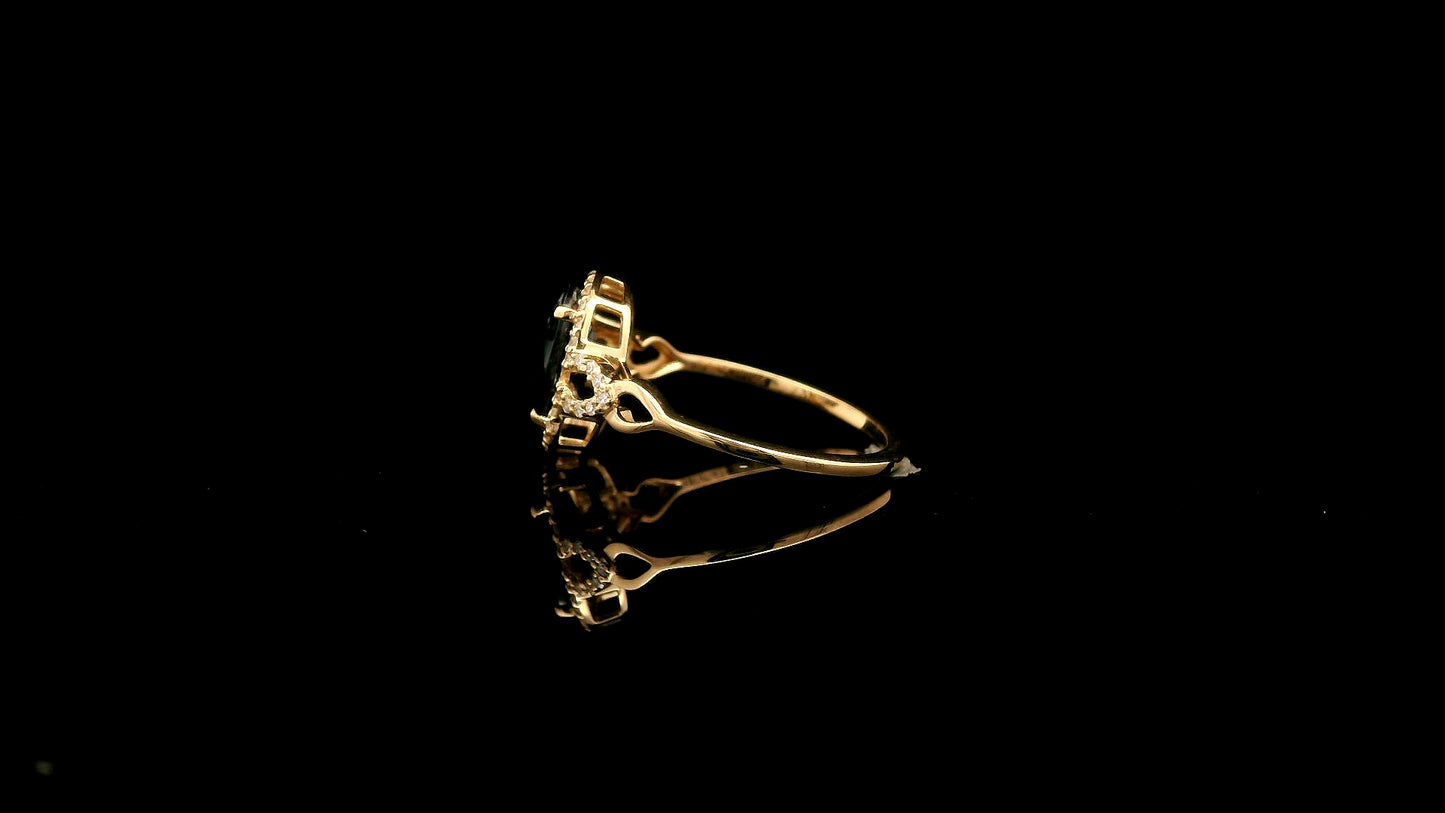 2.09 Ct Oval Natural Sapphire 14K Gold Ring