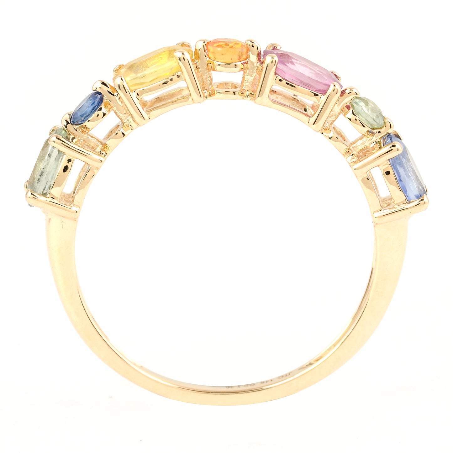 1.36 Ct Pear Multi Sapphire 14K Gold Ring