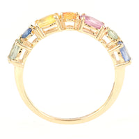 1.36 Ct Pear Multi Sapphire 14K Gold Ring