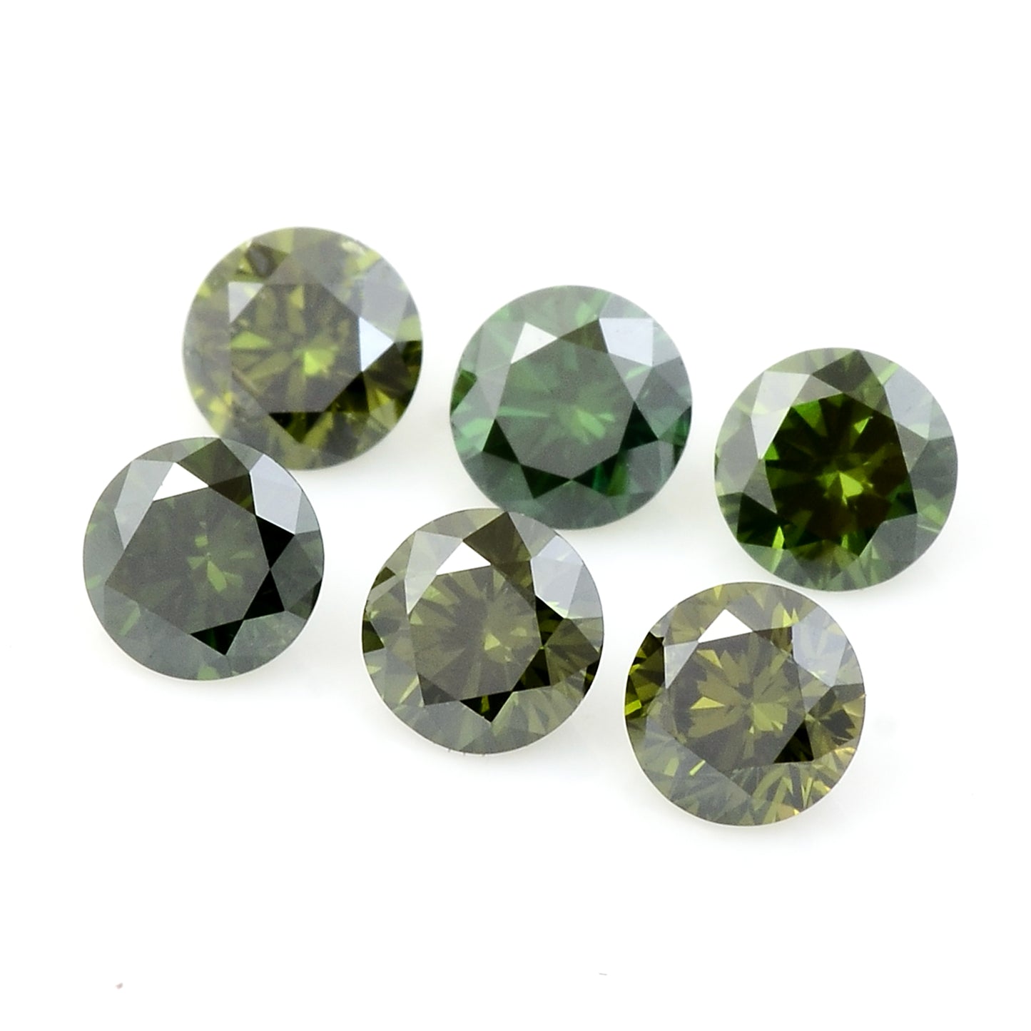 0.71 Green Diamond Round Loose Gemstone