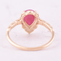 1.25 Ct Pear Ruby 9K Gold Ring
