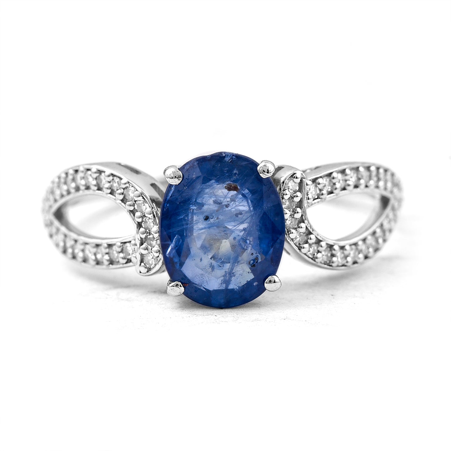 2.00 Ct Oval Mixed Cut Natural Sapphire 950 Platinum Ring