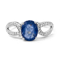 2.00 Ct Oval Mixed Cut Natural Sapphire 950 Platinum Ring