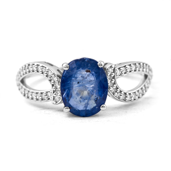 2.00 Ct Oval Mixed Cut Natural Sapphire 950 Platinum Ring