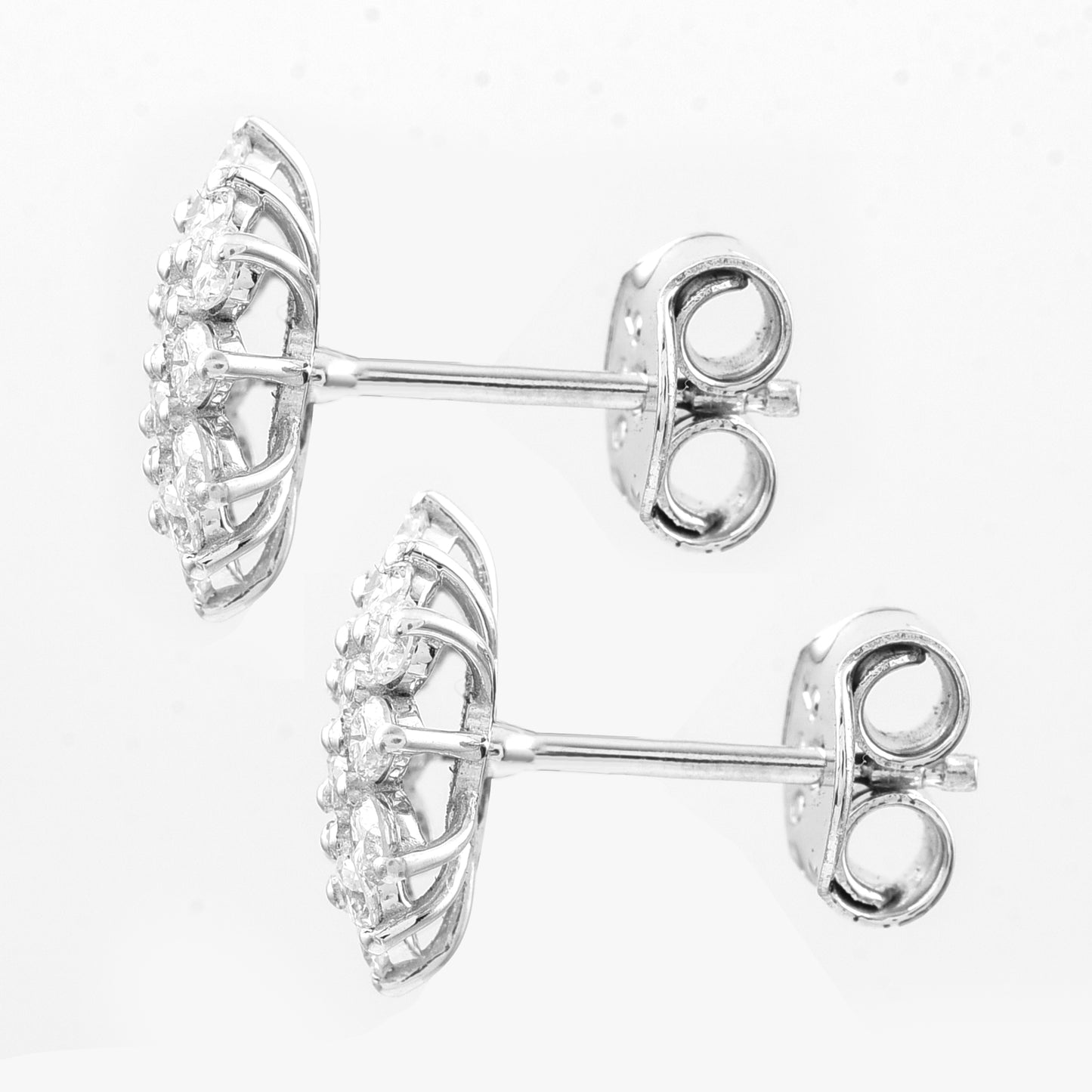 1.29 Ct Round Lab Grown Diamond 925 Silver Earrings
