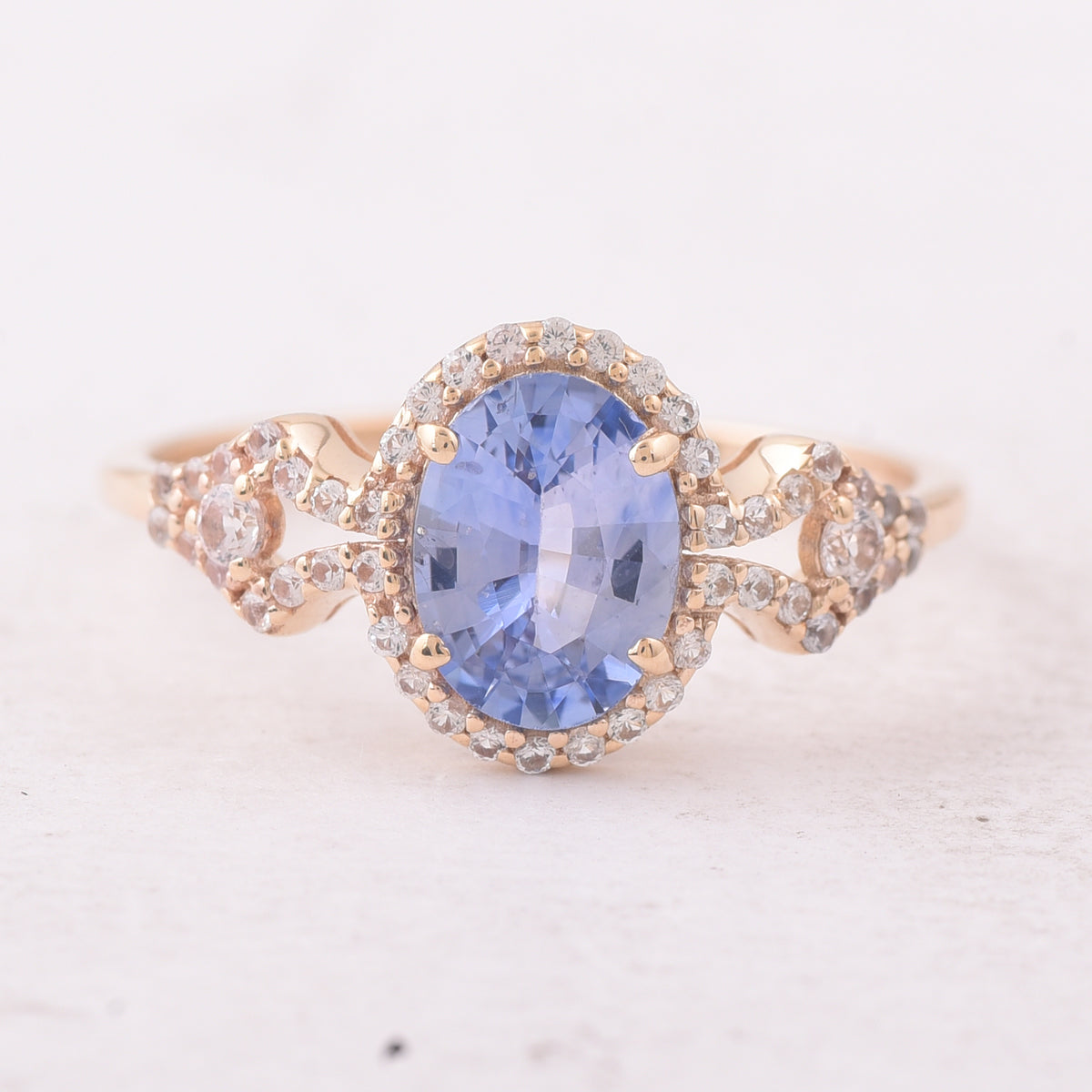 1.31 Ct Oval Sapphire 9K Gold Ring