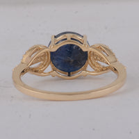 2.92 Ct Round Sapphire 9K Gold Ring