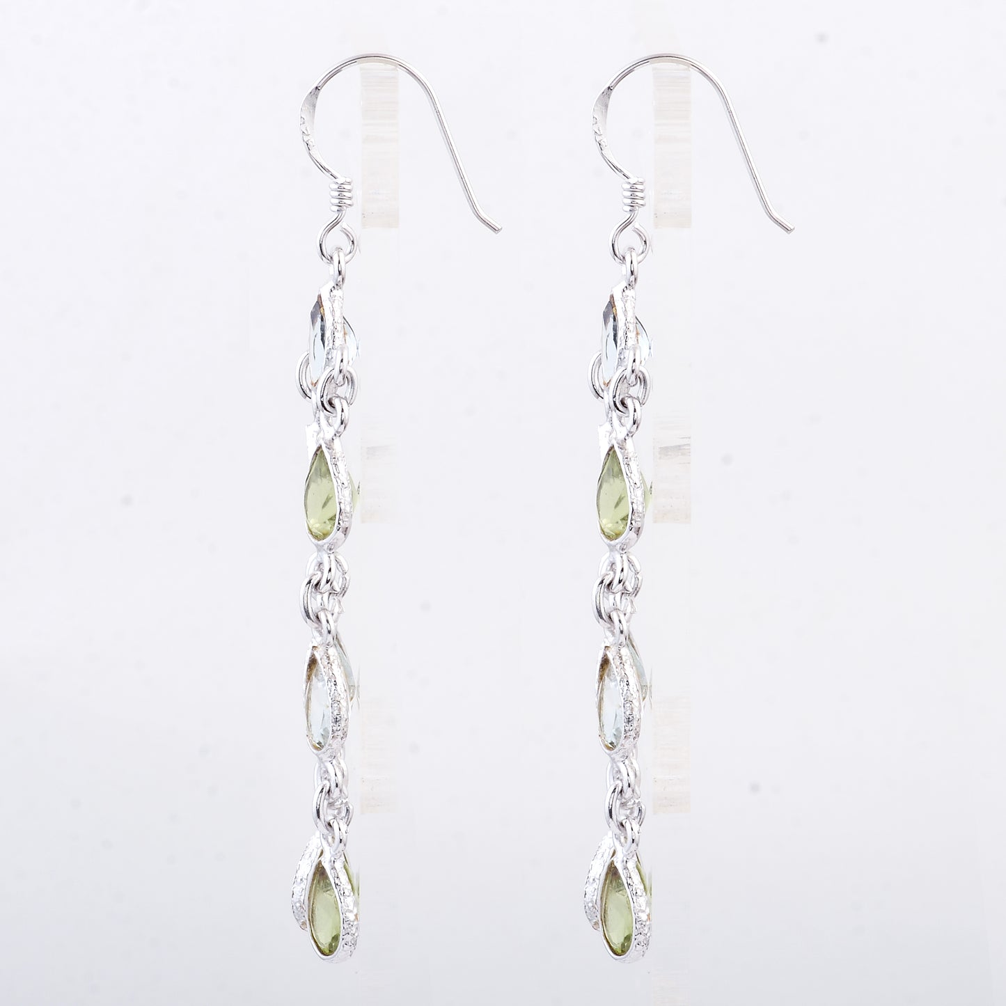 10.13 Ct Peridot 925 Sterling Silver Earrings