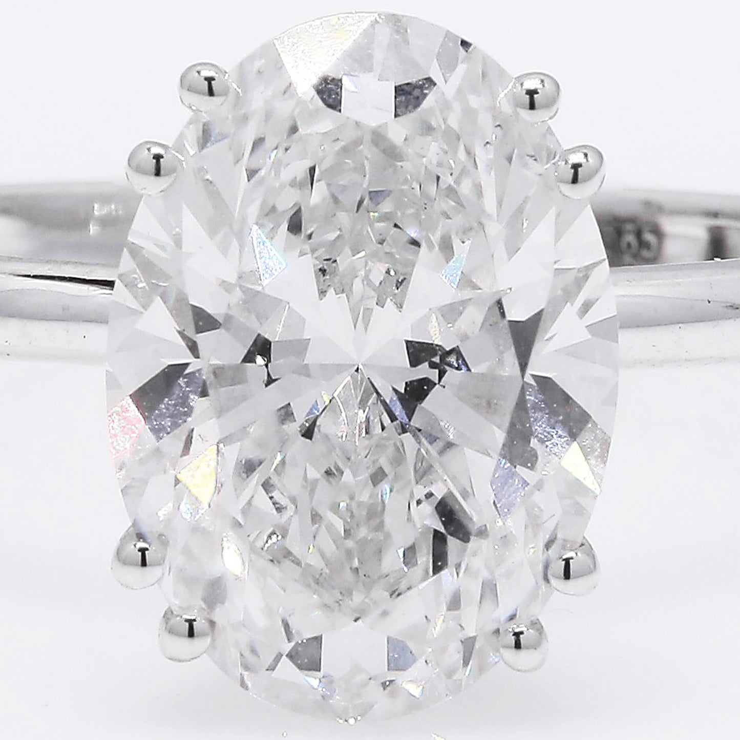 3.11 Ct Oval Brilliant Lab Grown Diamond 14K Gold Ring