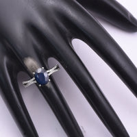 3.45 Ct Oval Mixed Cut Natural Sapphire 950 Platinum Ring