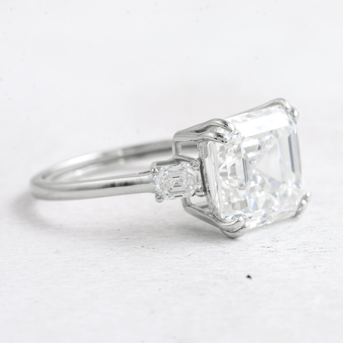 5.68 Ct Asscher Lab Grown Diamond 950 Platinum Ring