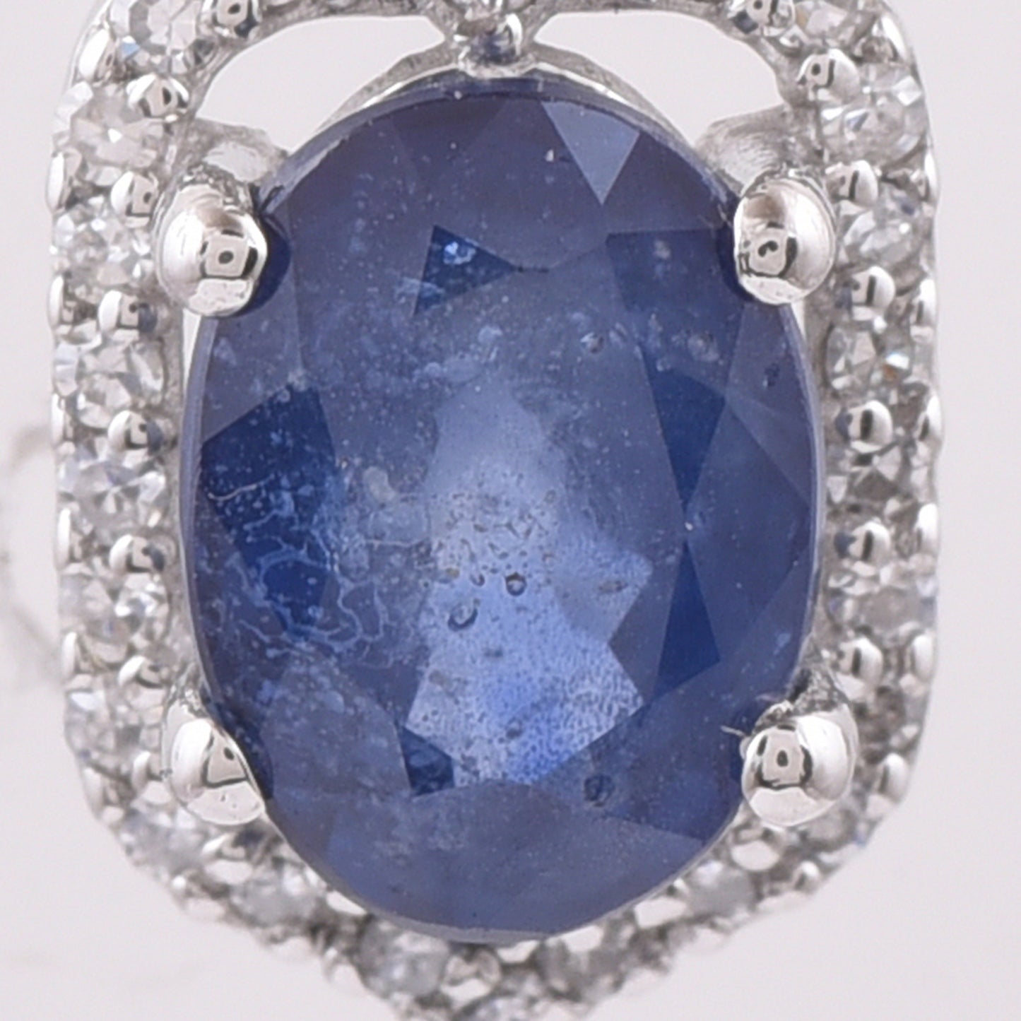 1.42 Ct Oval Natural Sapphire 950 Platinum Pendant
