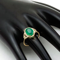 2.25 Ct Oval Natural Emerald 14K Gold Ring