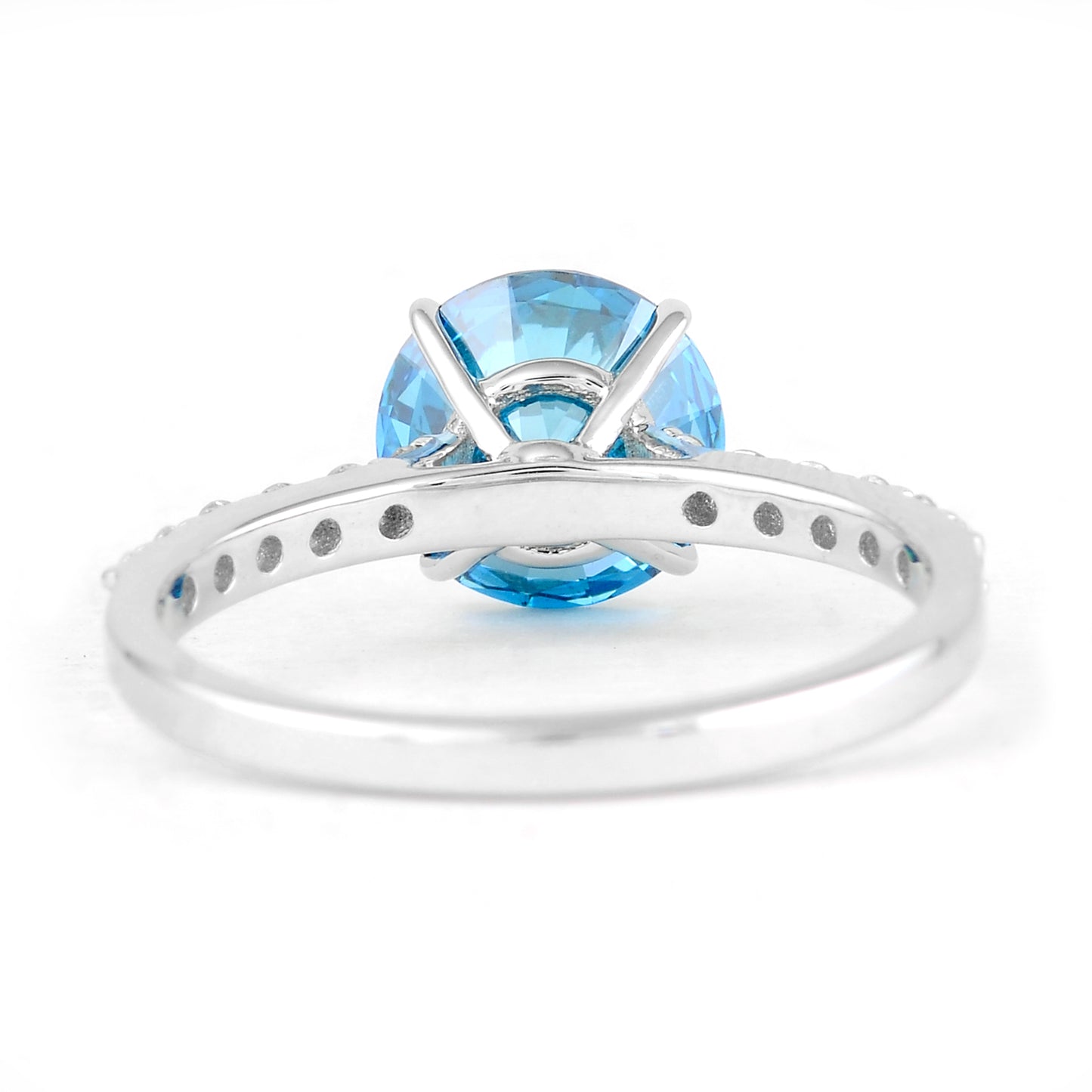 2.32 Carats Blue Lab Grown Diamond 14K Gold Ring