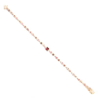 4.99 Ct Square Multi Tourmaline 14K Gold Bracelet