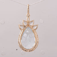 4.68 Ct Pear Aquamarine 9K Gold Pendant