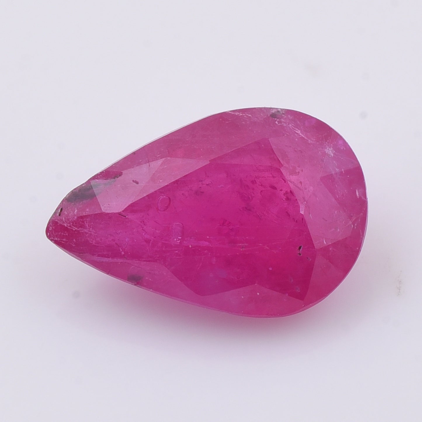 1.58 Natural Corundum With Lead Glass Ruby With Lead Glass Pear Mixed Cut Gemstone