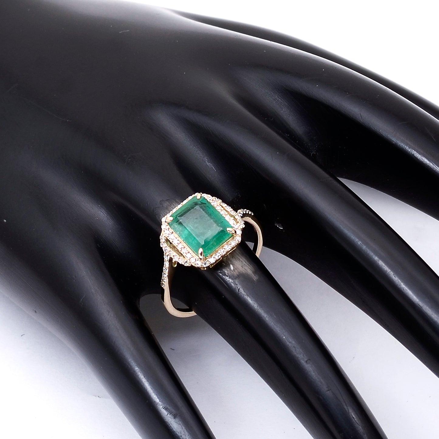 2.34 Ct Octagon Natural Emerald 14K Gold Ring