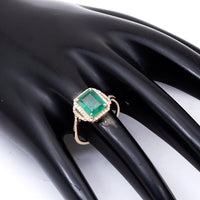 2.34 Ct Octagon Natural Emerald 14K Gold Ring