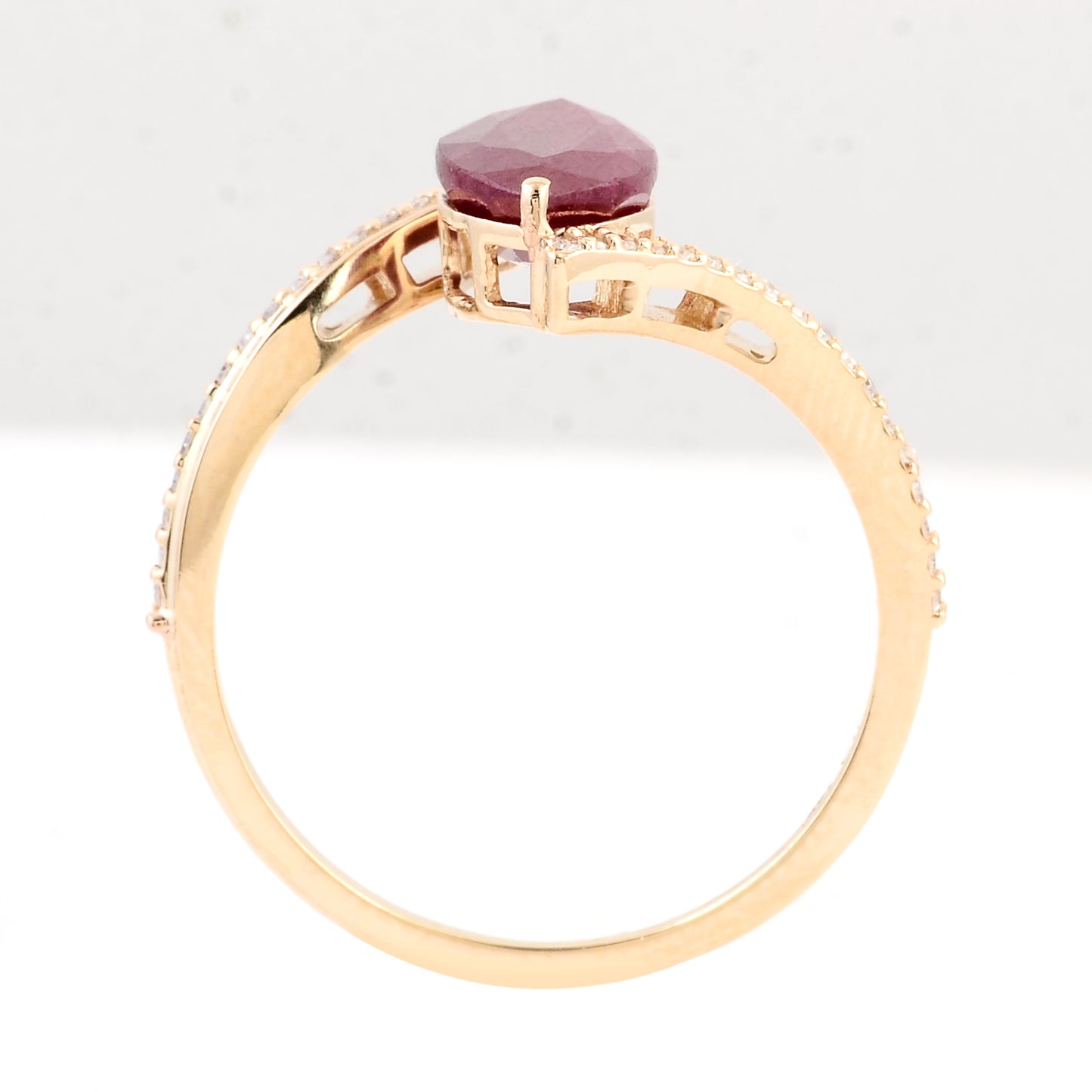 2.25 Ct Marquise Mixed Cut Natural Corundum Ruby 14K Gold Ring