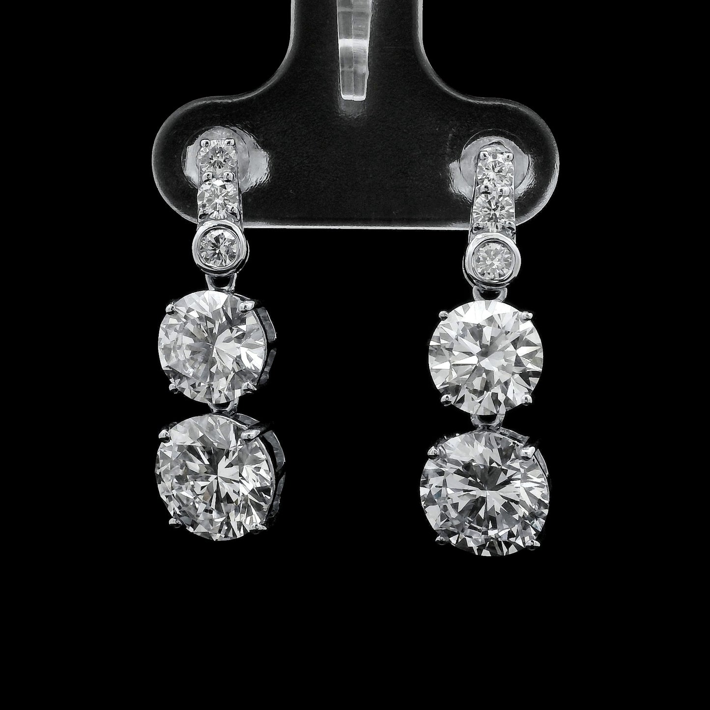 5.89 Ct Round Lab Grown Diamond 14K Gold Earrings