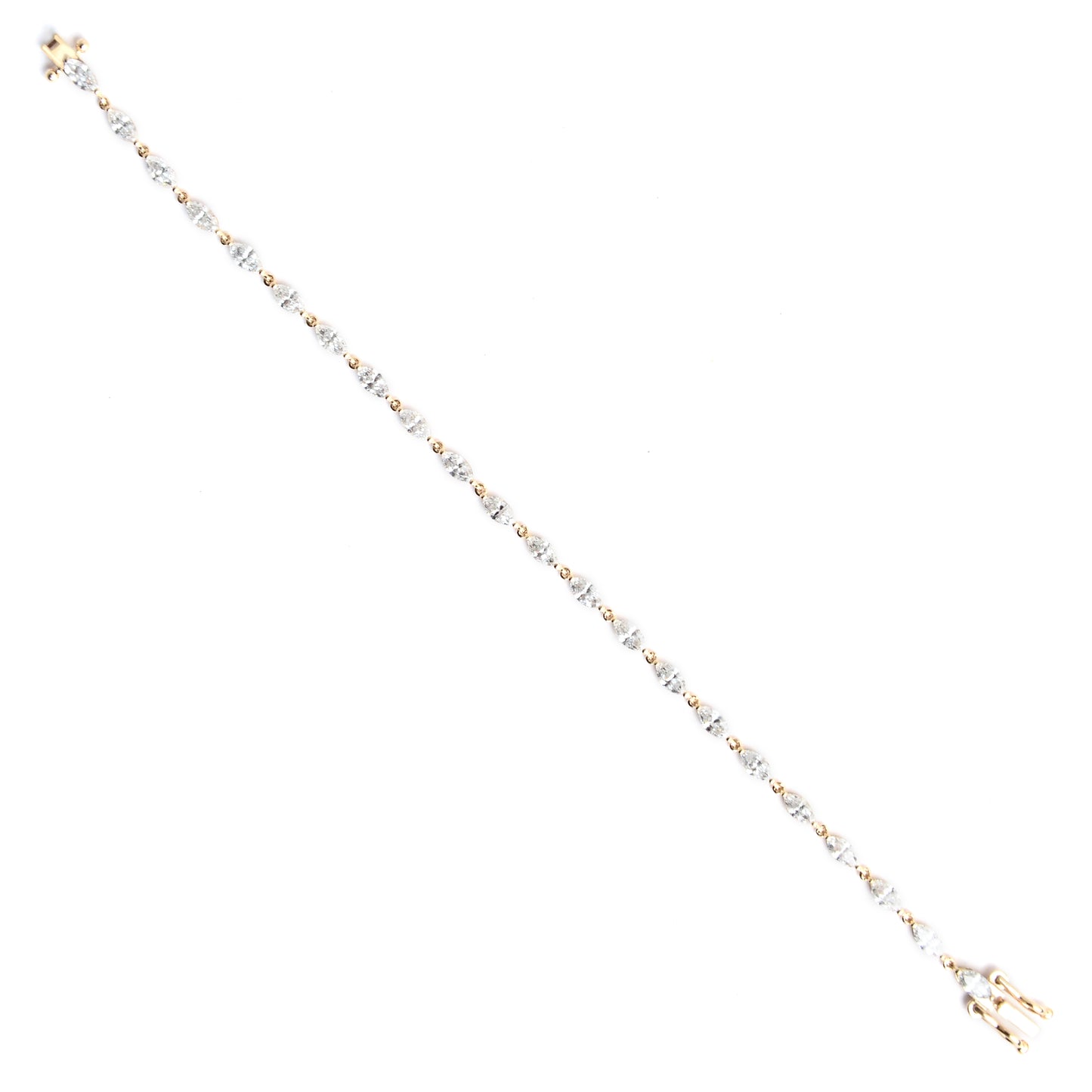 3.43 Carats Lab Grown Diamond 14K Gold Bracelet