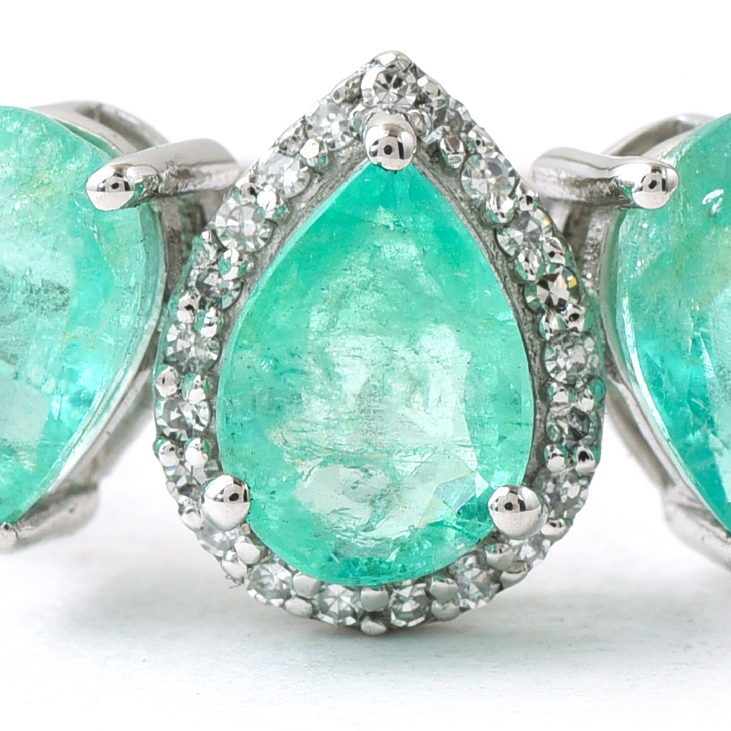 2.99 Ct Pear Mixed Cut Natural Emerald 950 Platinum Ring
