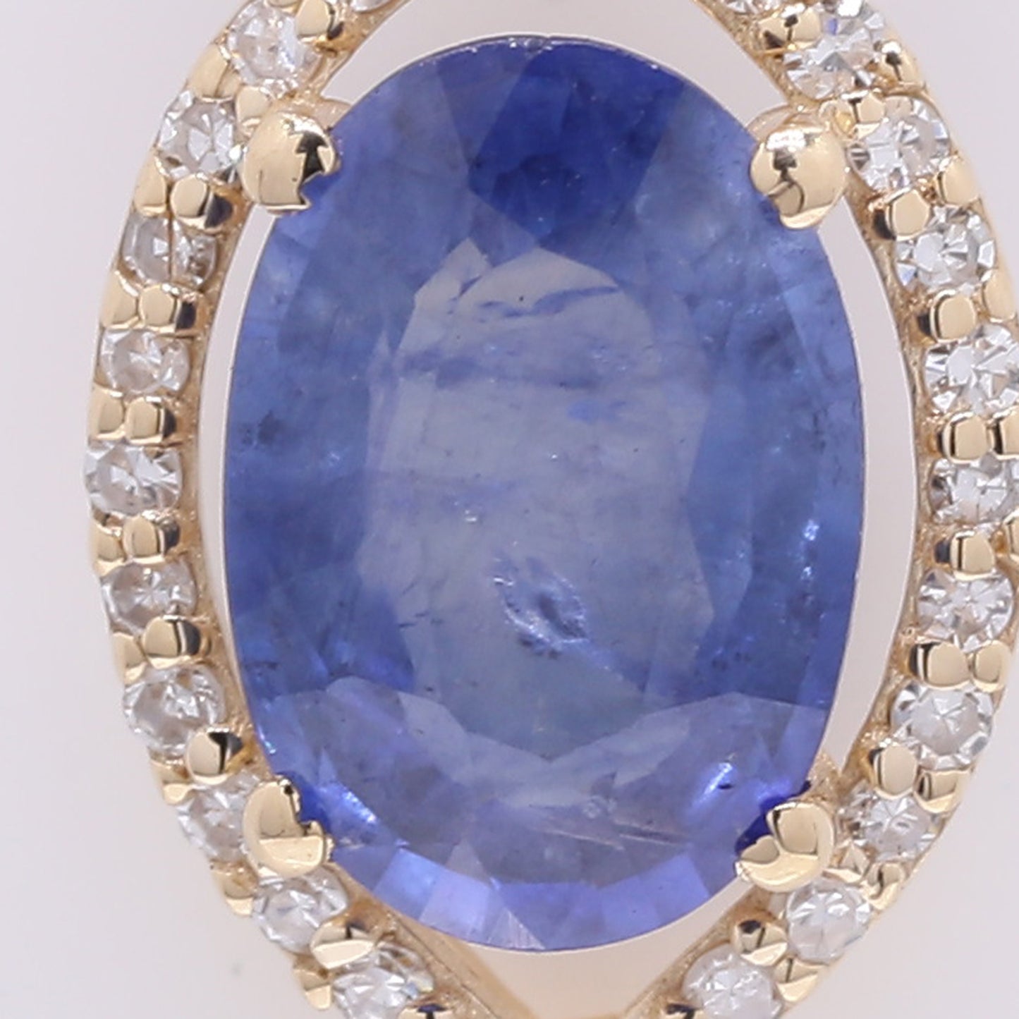 1.53 Ct Oval Mixed Cut Natural Sapphire 14K Gold Pendant
