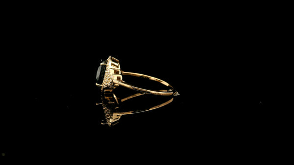 2.94 Ct Oval Natural Sapphire 14K Gold Ring