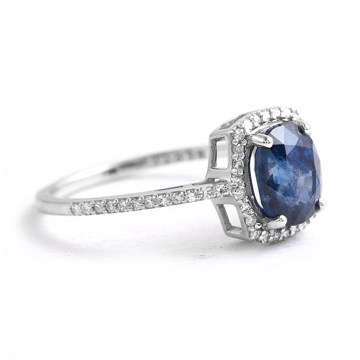 2.04 Ct Oval Mixed Cut Natural Sapphire 950 Platinum Ring