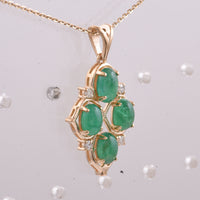 2.44 Ct Oval Emerald 14K Gold Pendant