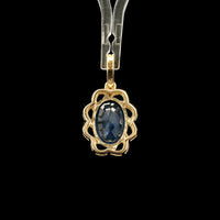 2.43 Ct Oval Mixed Cut Natural Sapphire 14K Gold Pendant