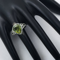 5.51 Ct Pear Mixed Cut Natural Green Sapphire 950 Platinum Ring