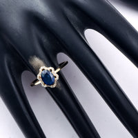 1.57 Ct Oval Mixed Cut Natural Sapphire 14K Gold Ring