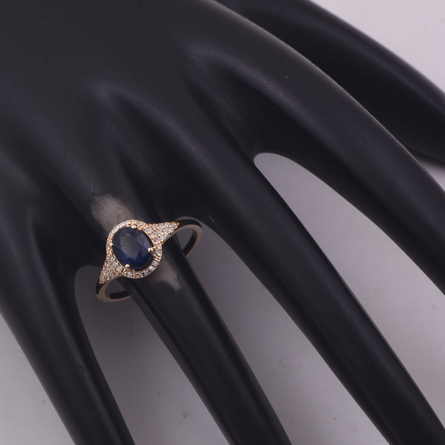 1.32 Ct Oval Mixed Cut Natural Sapphire 14K Gold Ring